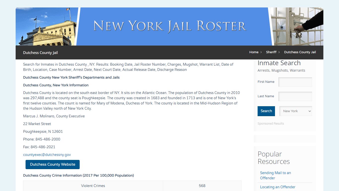 Dutchess County Jail | Jail Roster Search