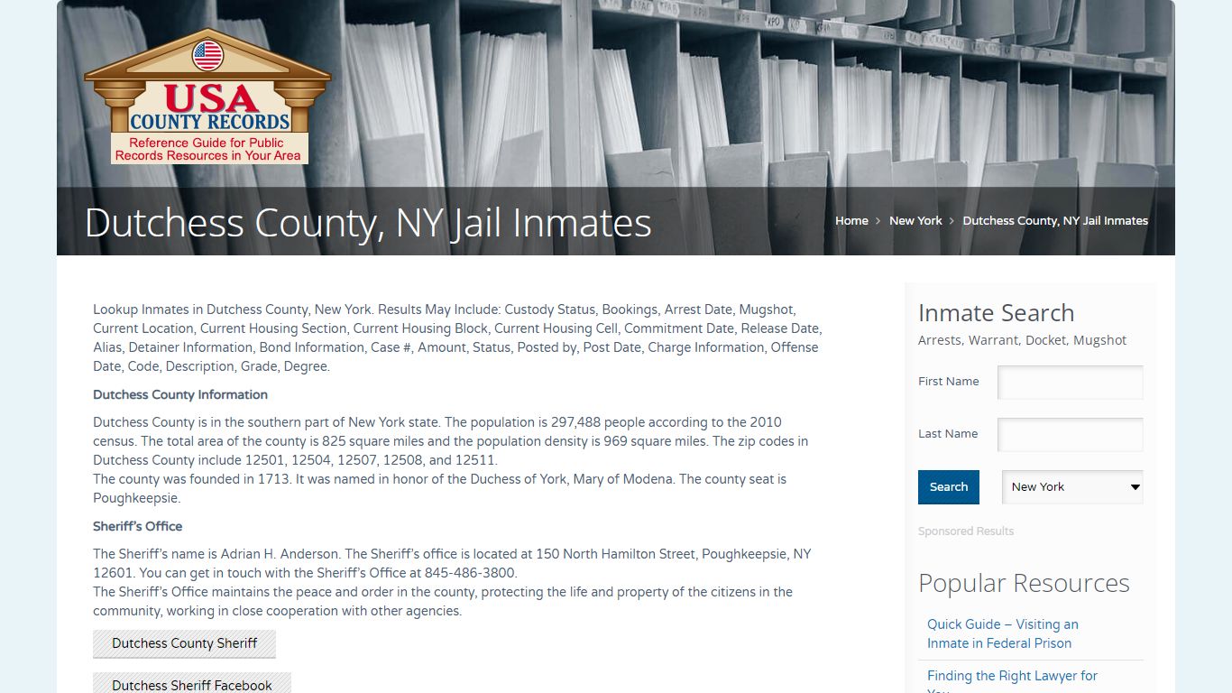 Dutchess County, NY Jail Inmates | Name Search